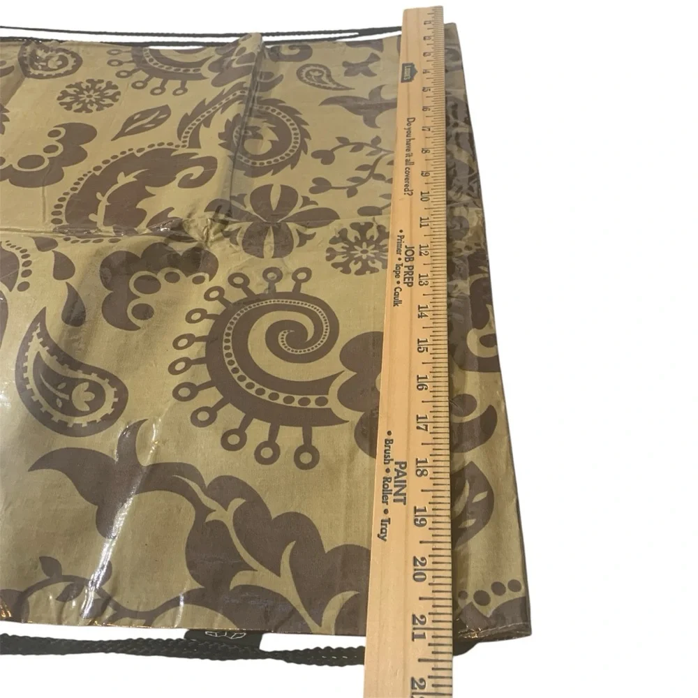 Large 30” X 21” Drawstring Laundry Bag Paisley Cotton W/Polyurethan Coating NWOT